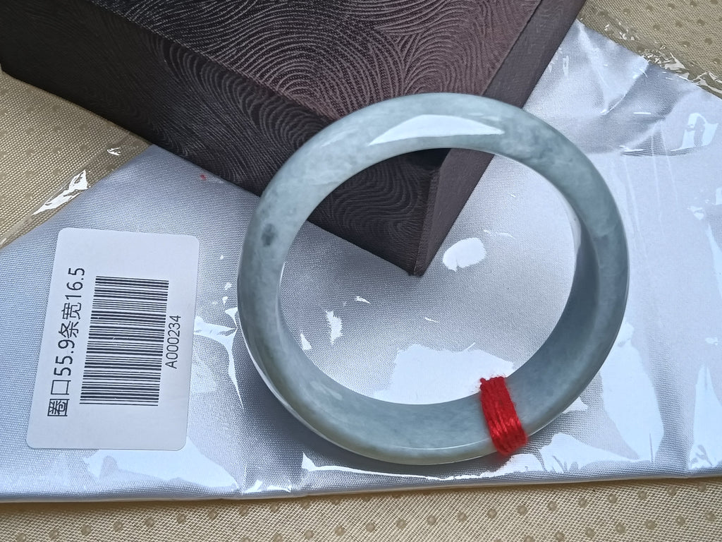 Light Lavender Natural Jadeite Type A Jade Bangle (Size:55-56mm)