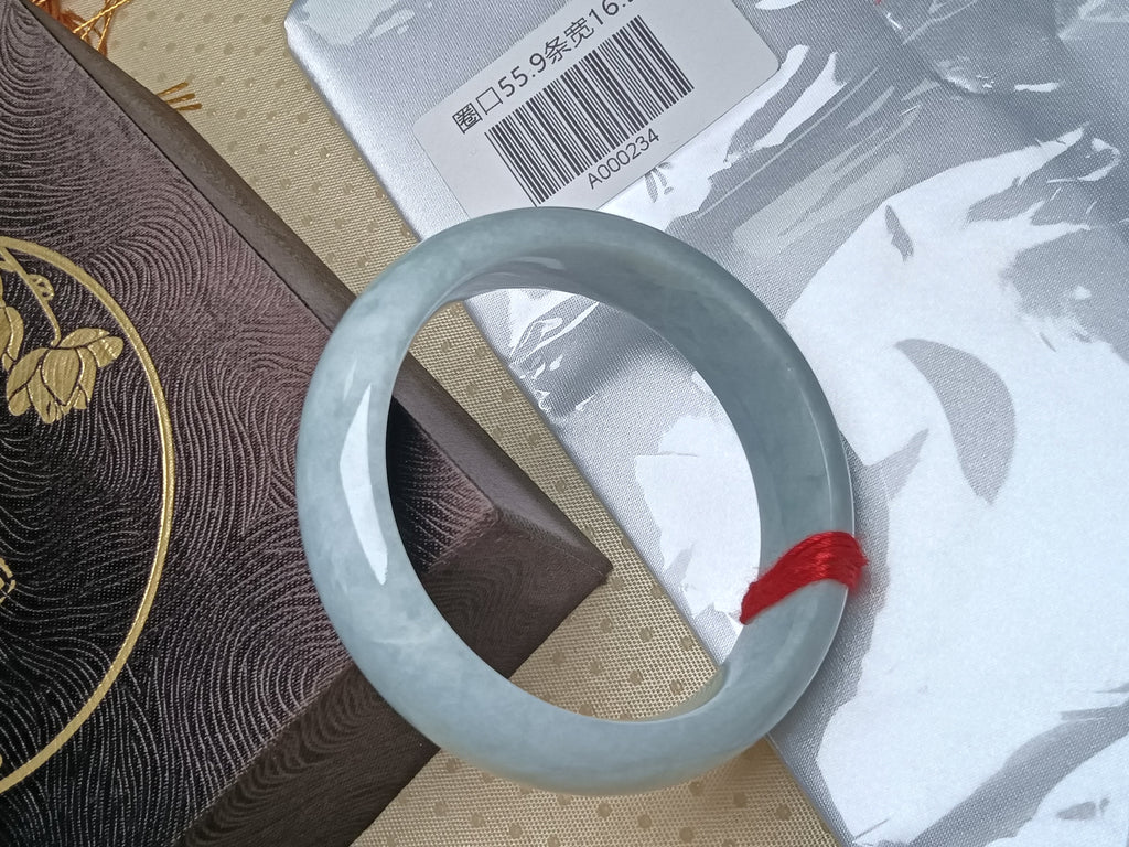 Moonlight Color Lavender Burmese JGIA Certified Jadeite Bangle (Size:54-55mm)
