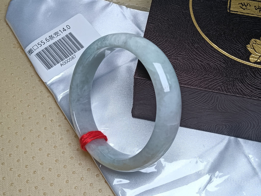 Clear Lavender&Green Burmese JGIA Certified Jadeite Bangle (Size:55-56mm)