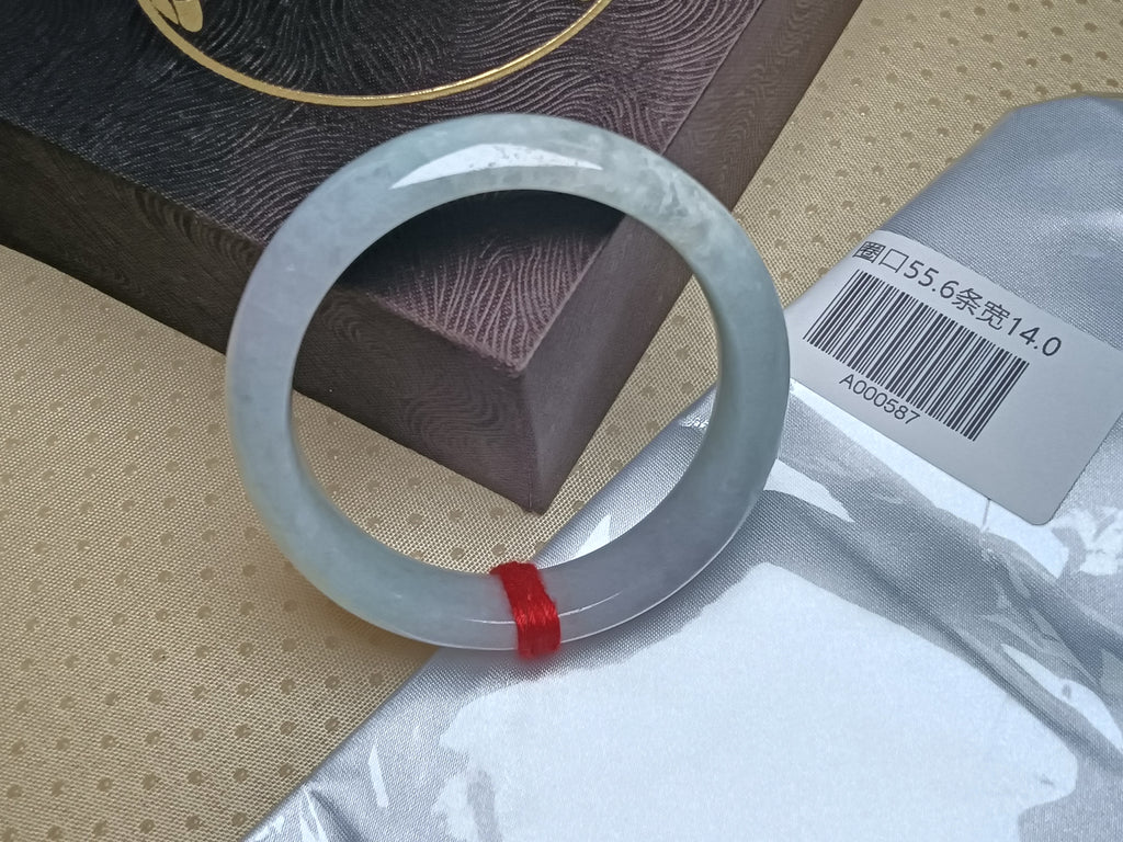 Clear Lavender&Green Burmese JGIA Certified Jadeite Bangle (Size:55-56mm)