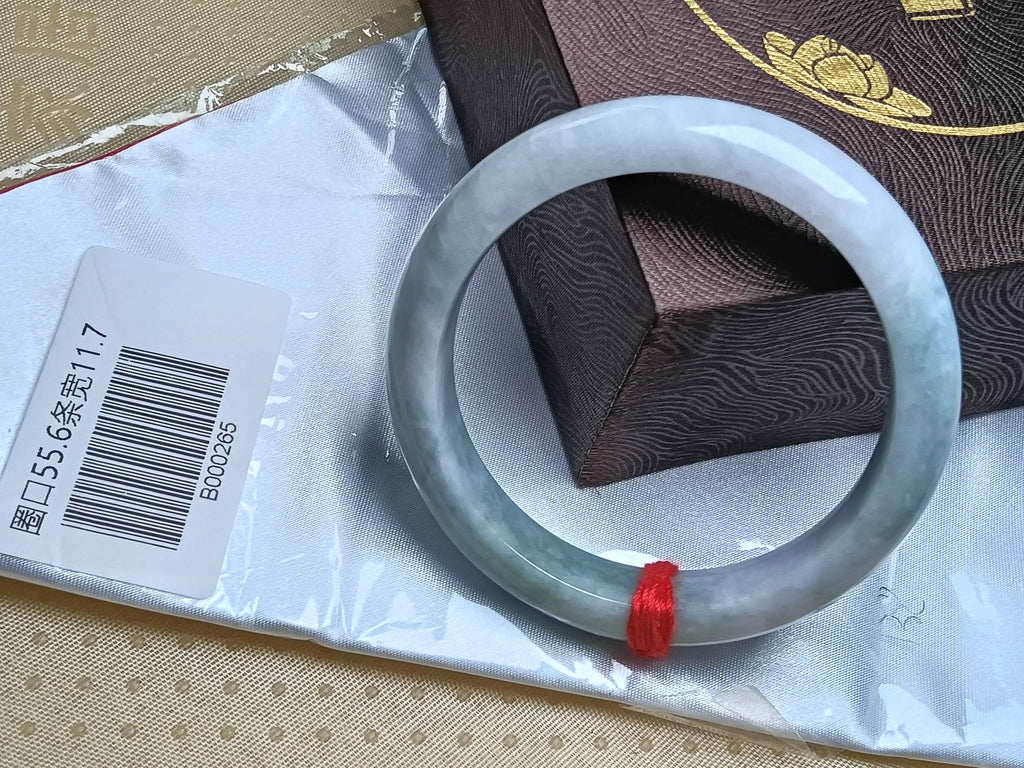 Light Lavender Natural Jadeite Type A Jade Bangle (Size:55-56mm)