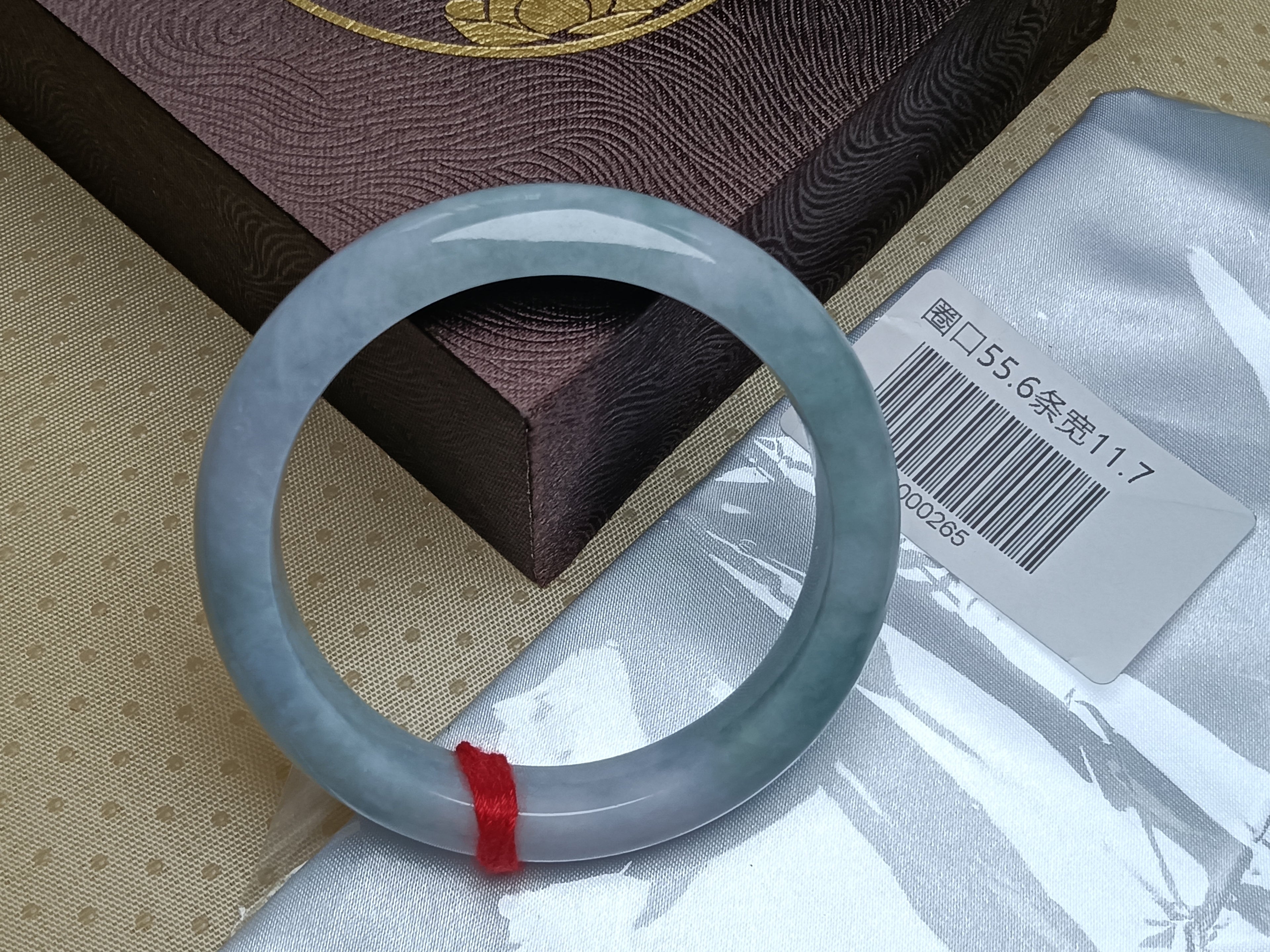 Light Lavender Natural Jadeite Type A Jade Bangle (Size:55-56mm)
