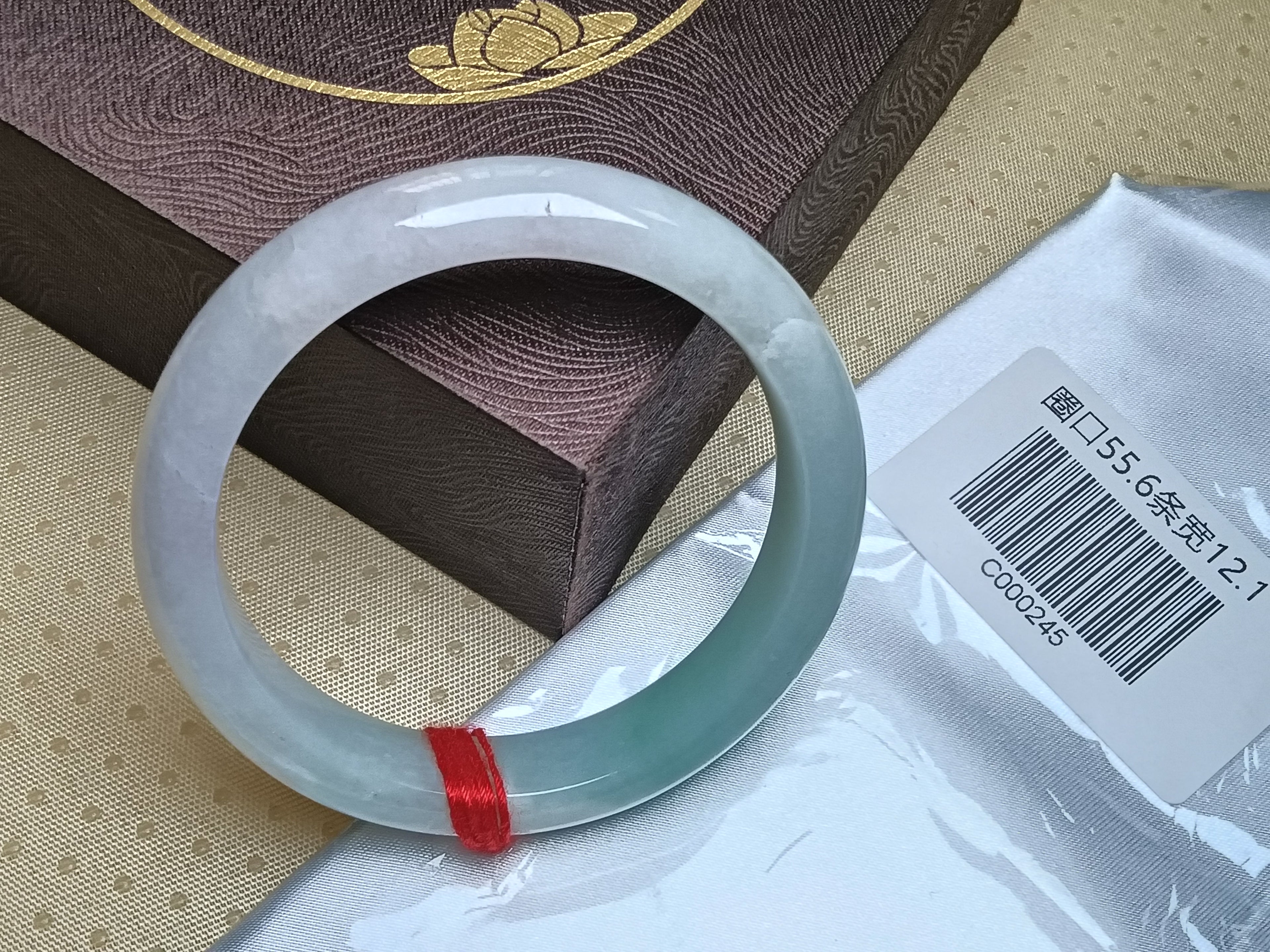 Light Lavender Natural Jadeite Type A Jade Bangle (Size:55-56mm)