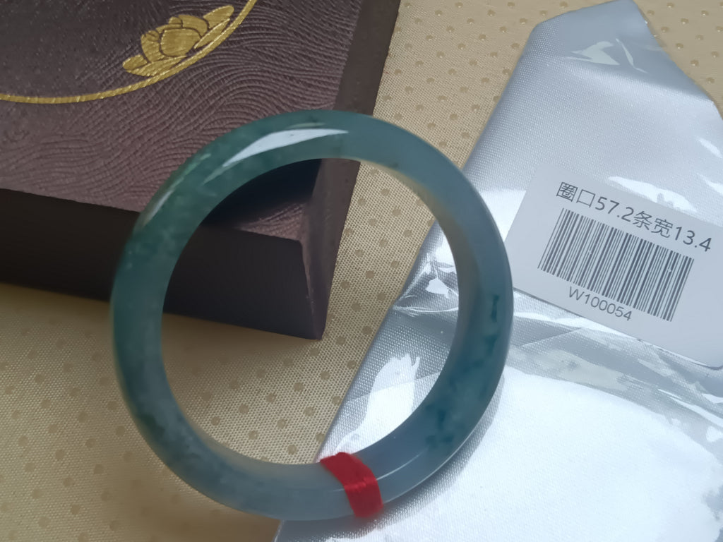 Full Green Burmese JGIA Certified Jadeite Bangle (Size:56-58mm) #W054