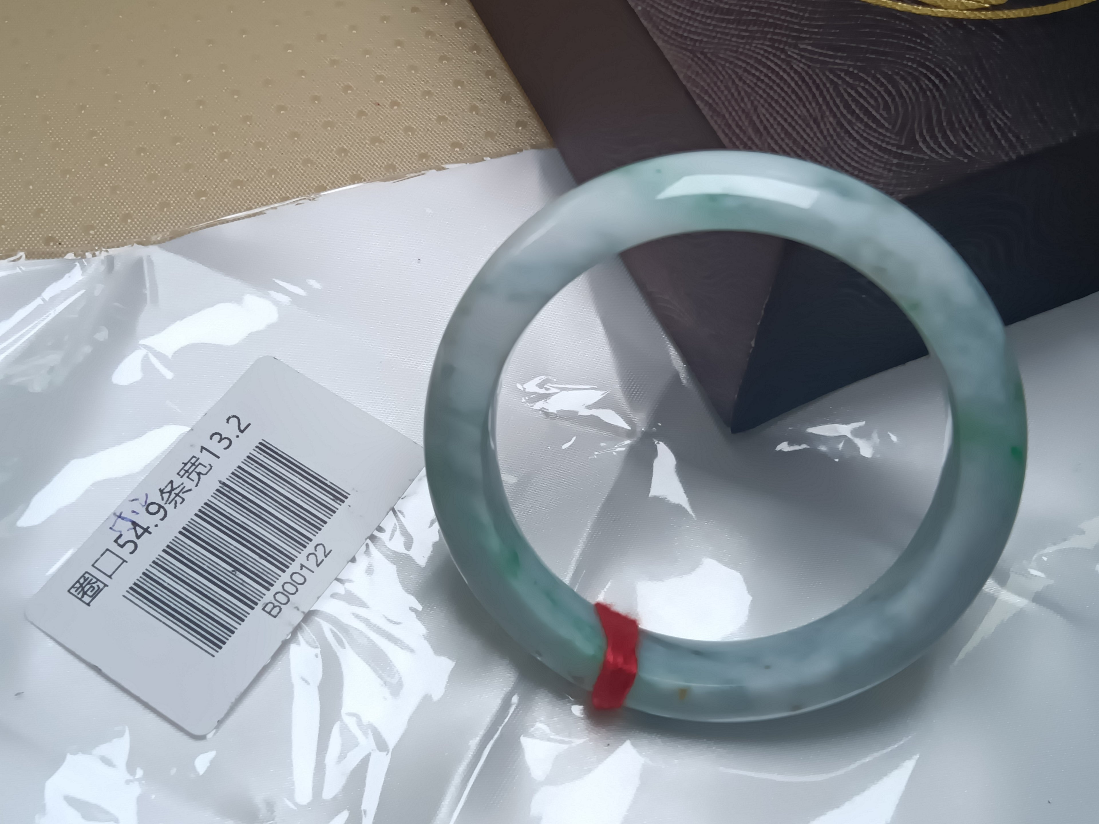 Bluesh Green with Flowing Flower Burmese JGIA Certified Jadeite Bangle (Size:54-55mm)