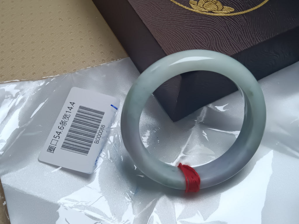Moonlight Color Light Green Burmese JGIA Certified Jadeite Bangle (Size:54-55mm)