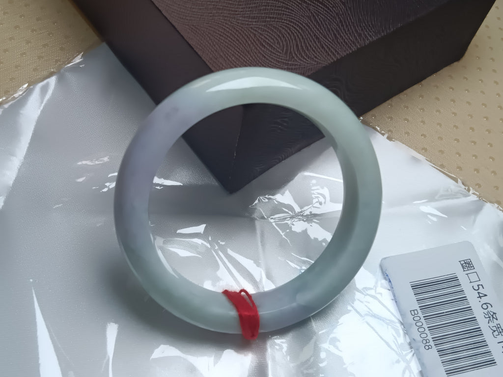 Moonlight Color Light Green Burmese JGIA Certified Jadeite Bangle (Size:54-55mm)