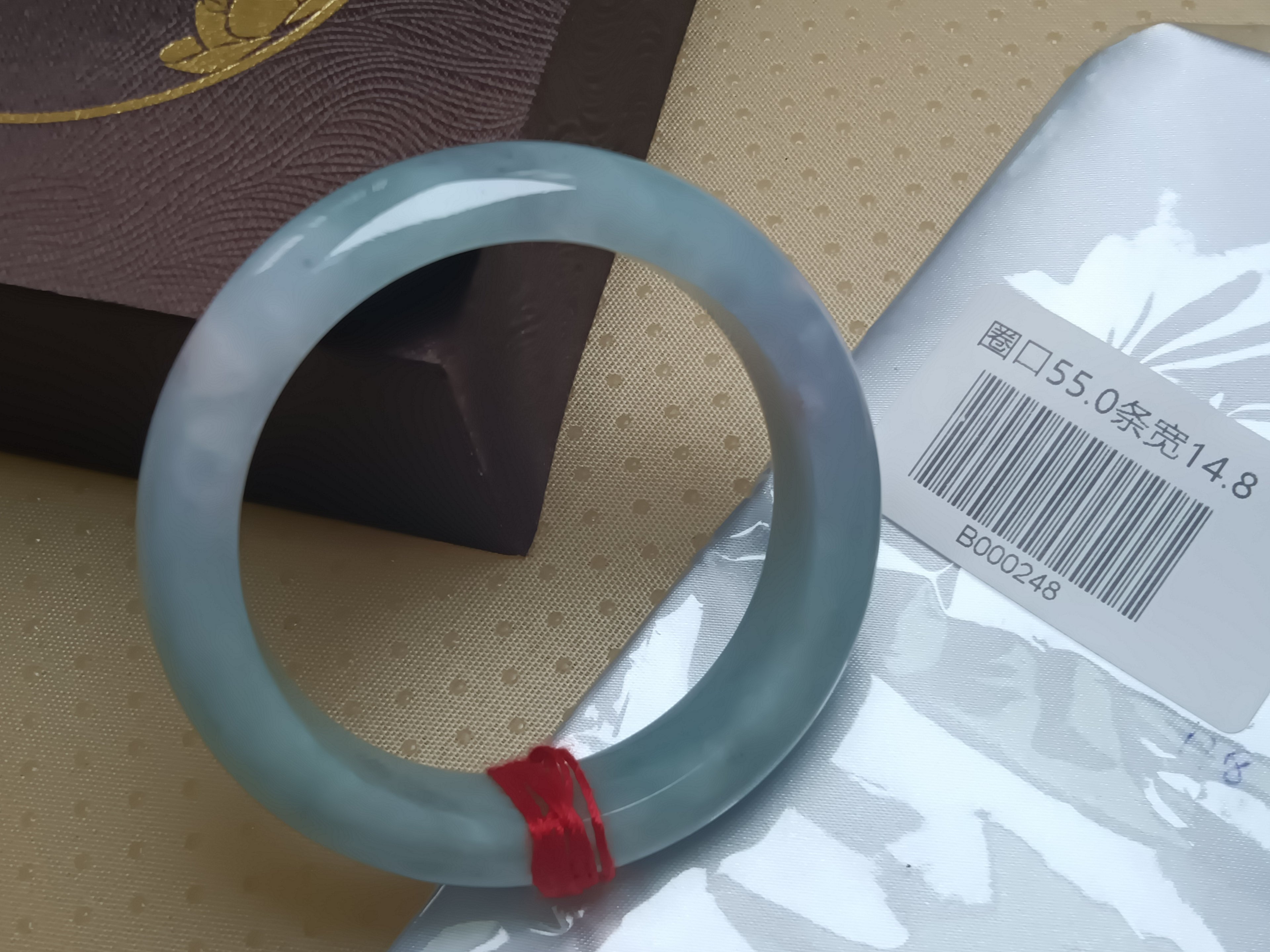 Watery Light Apple Green Burmese JGIA Certified Jadeite Bangle (Size:54-55mm)