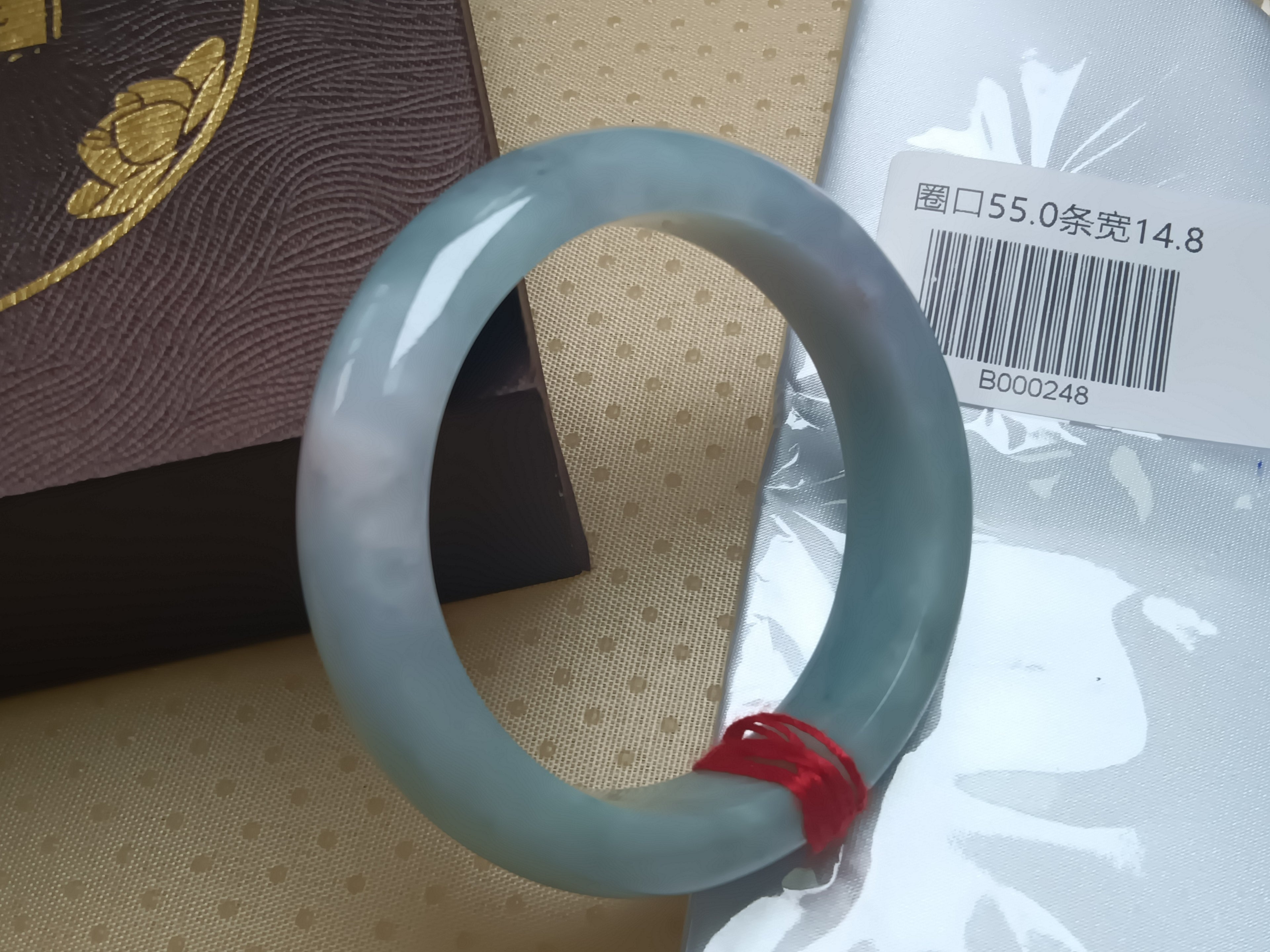 Watery Light Apple Green Burmese JGIA Certified Jadeite Bangle (Size:54-55mm)