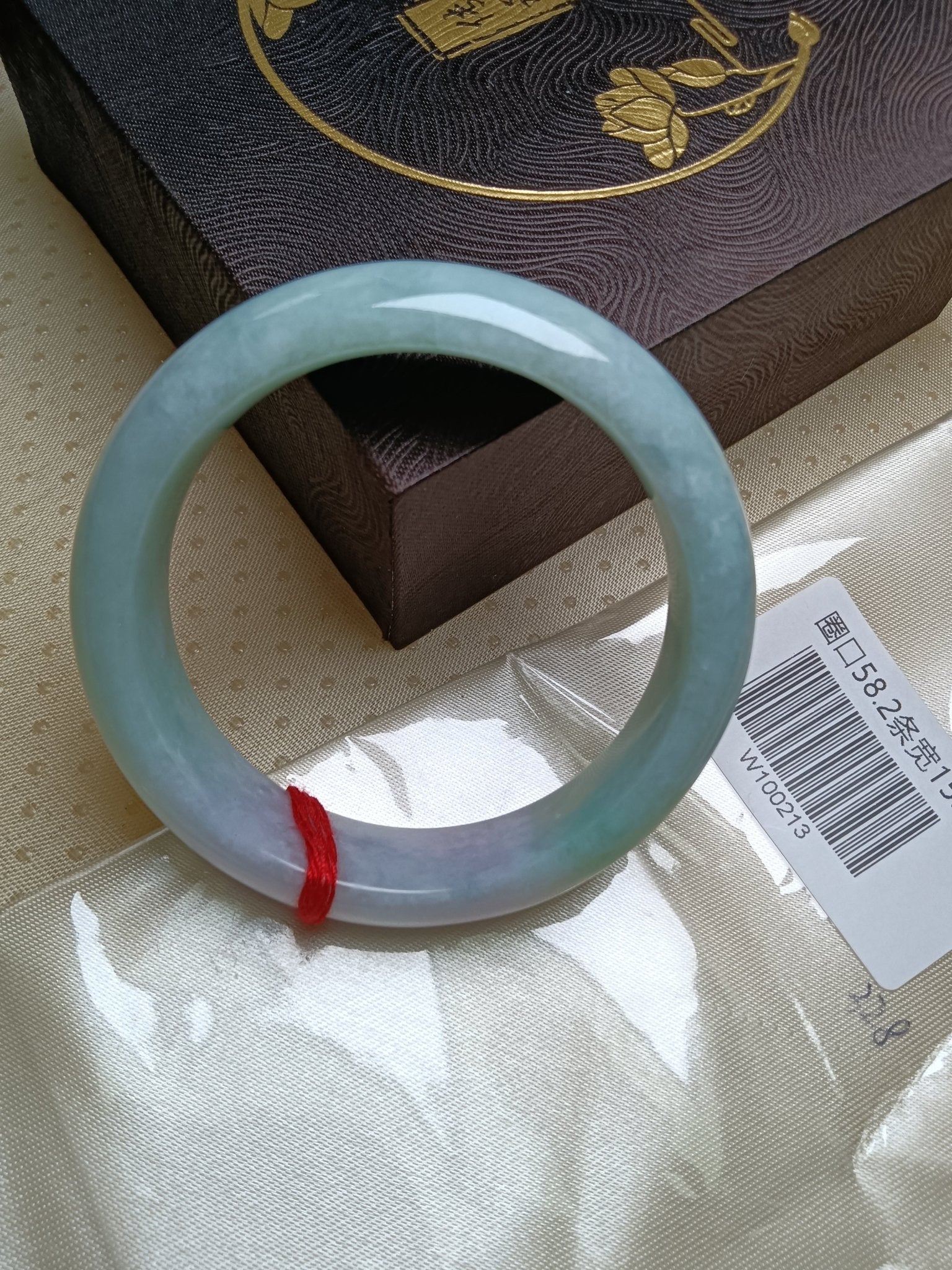 Apple Green & Lavender Myanmar Jadeite Bangle (SIZE:58 - 59mm) - Jadeite Ding