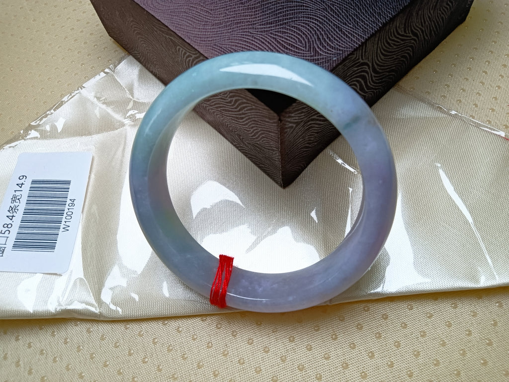 Apple Green & Lavender Myanmar Jadeite Bangle (SIZE:58 - 59mm) - Jadeite Ding