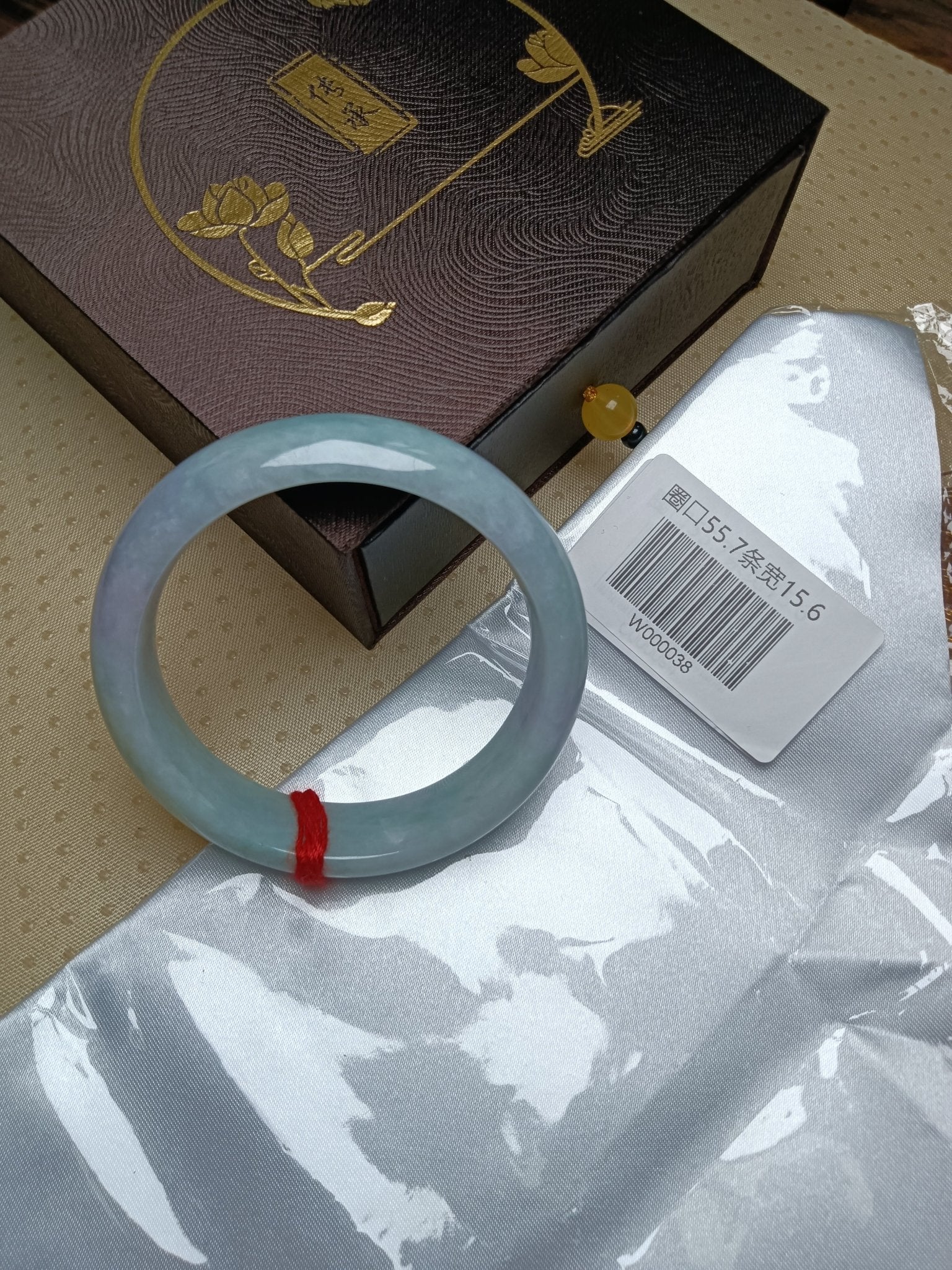 Apple Green & Lavender Spring Color Burmess Jadeite Bracelet (Size:55 - 56mm) - Jadeite Ding