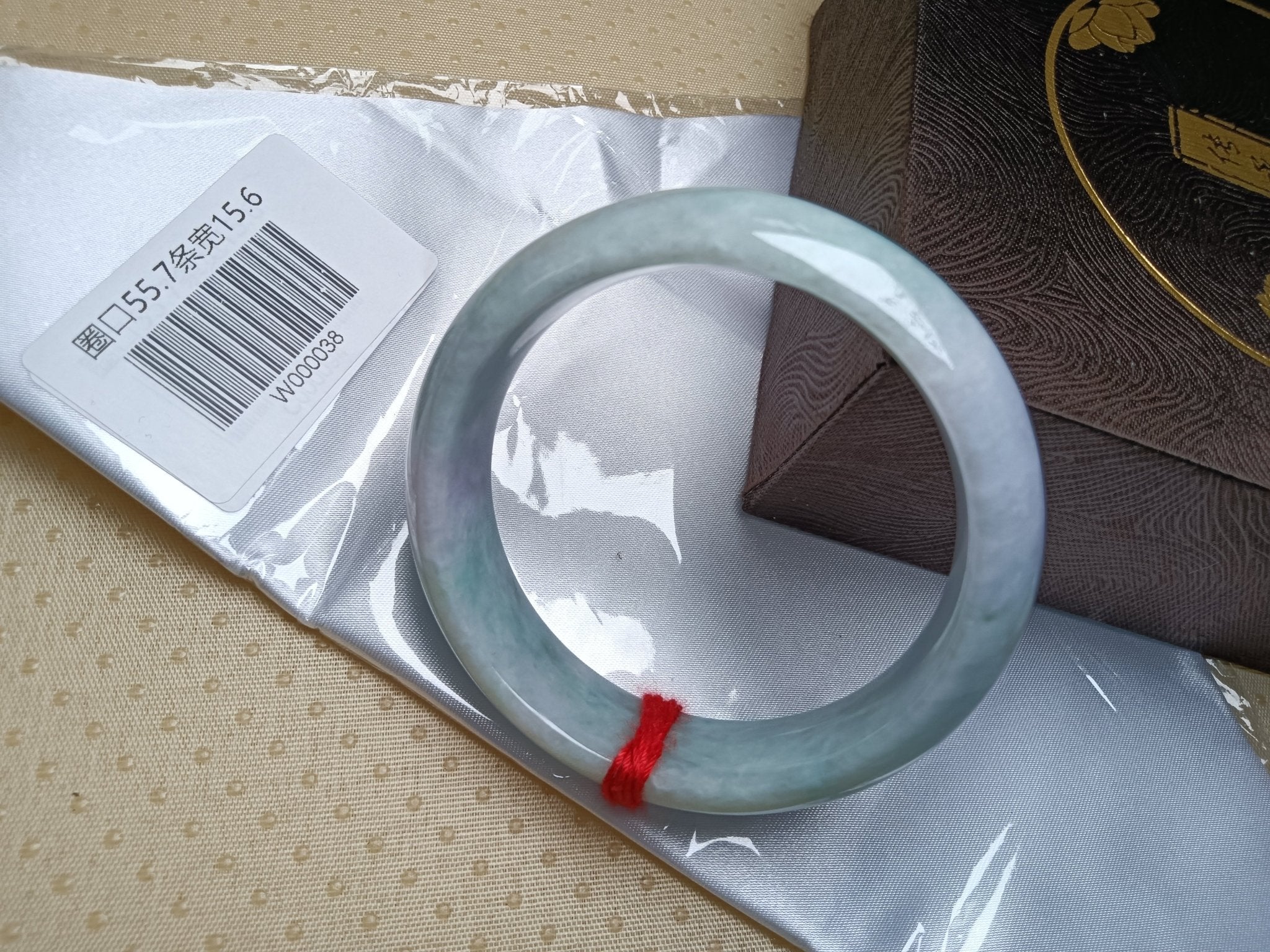 Apple Green & Lavender Spring Color Burmess Jadeite Bracelet (Size:55 - 56mm) - Jadeite Ding