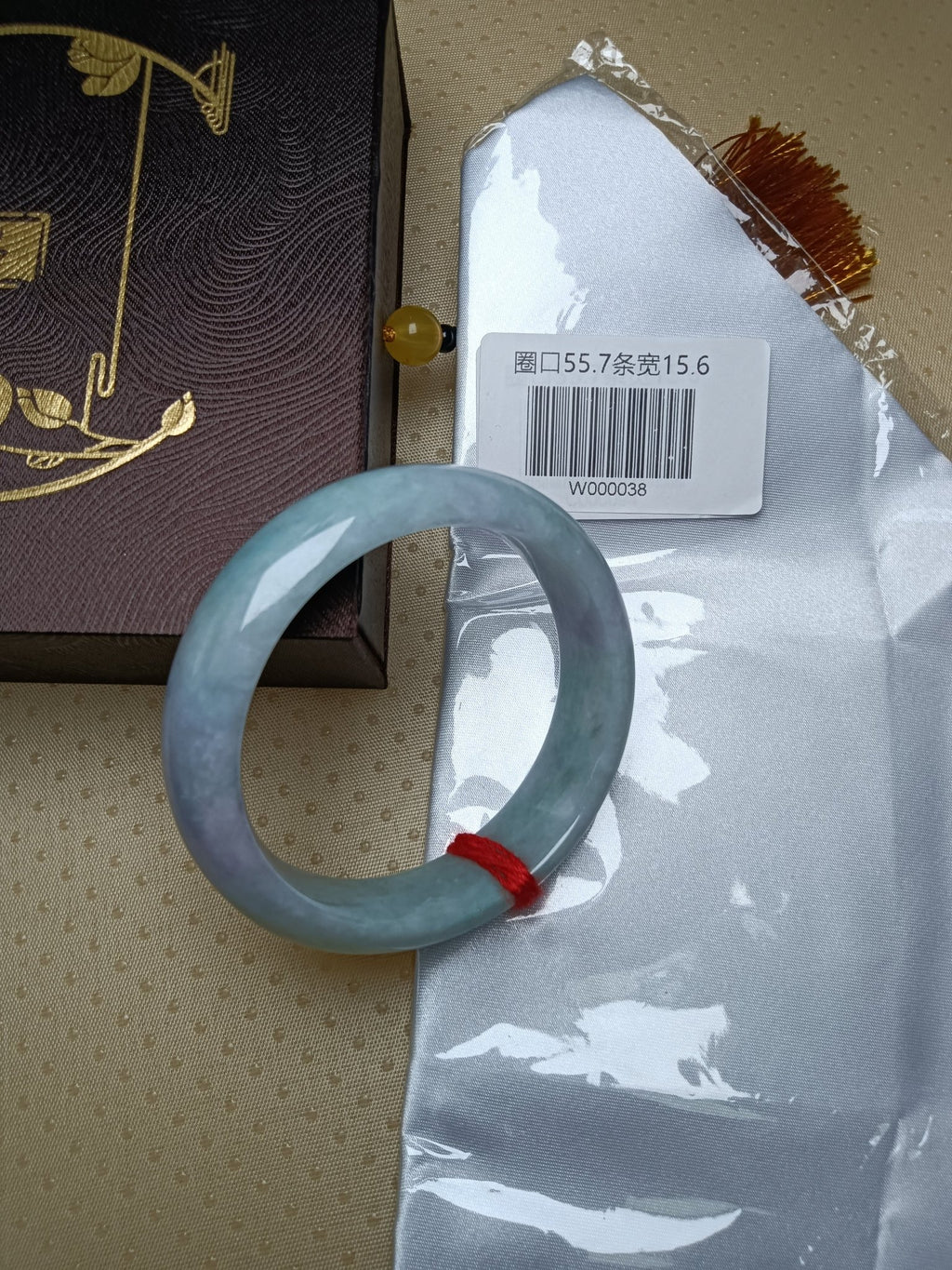 Apple Green & Lavender Spring Color Burmess Jadeite Bracelet (Size:55 - 56mm) - Jadeite Ding