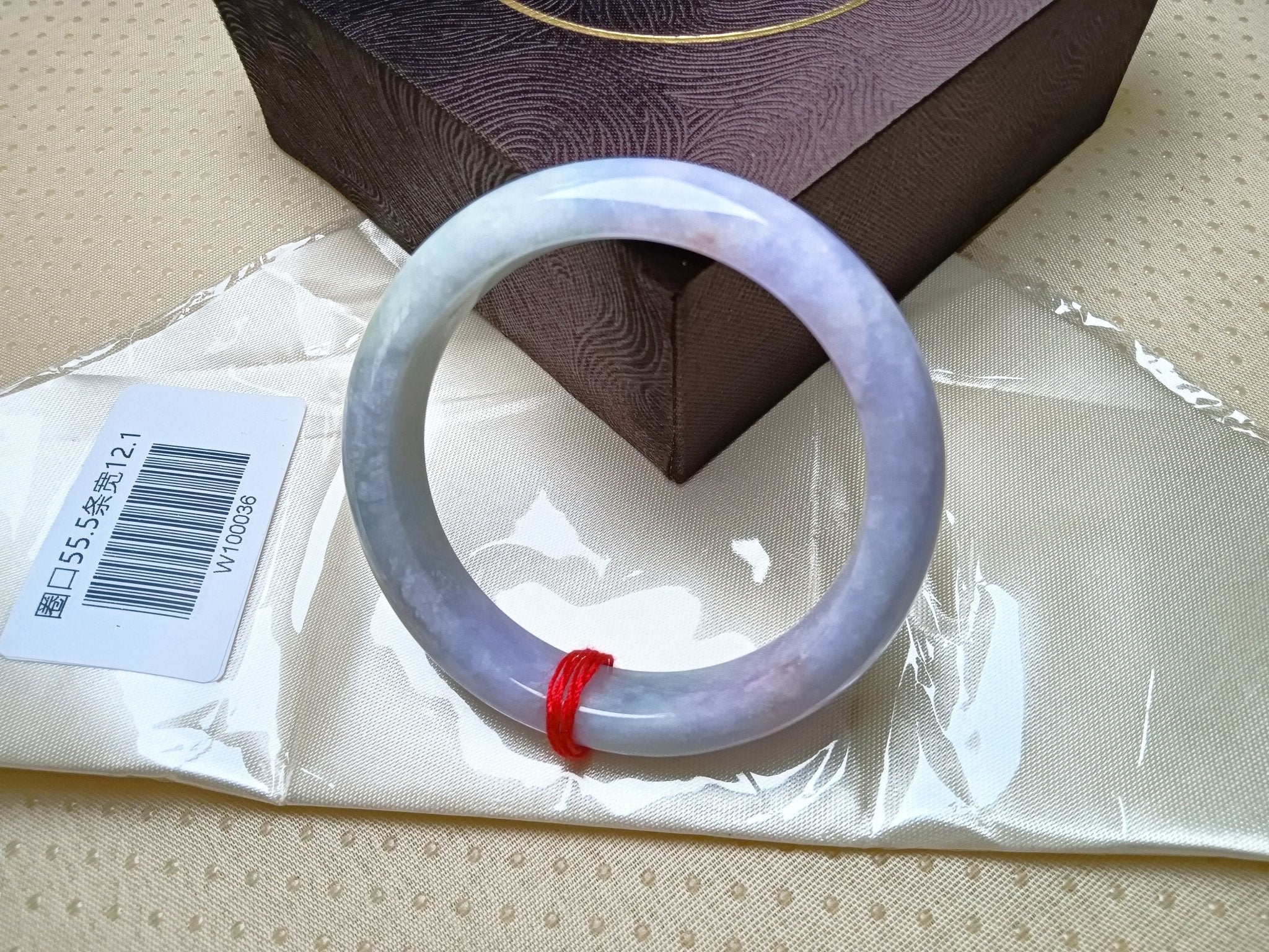 Light Green and Lavender Burmess Jadeite Bangle (Size:54 - 55mm) - Jadeite Ding