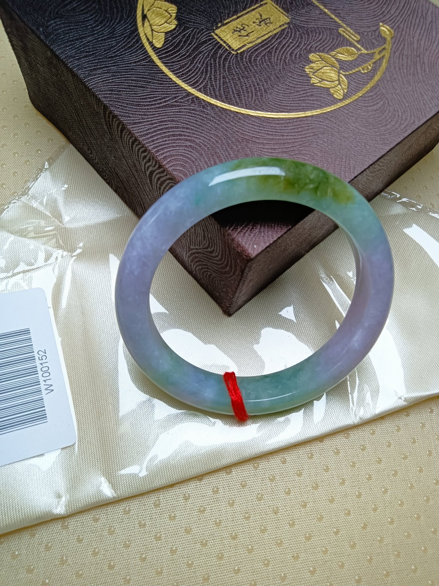 Natural Burmese Type - A Green Jadeite Bangle Spring Color Lavender&Green (Size56 - 57mm) - Jadeite Ding