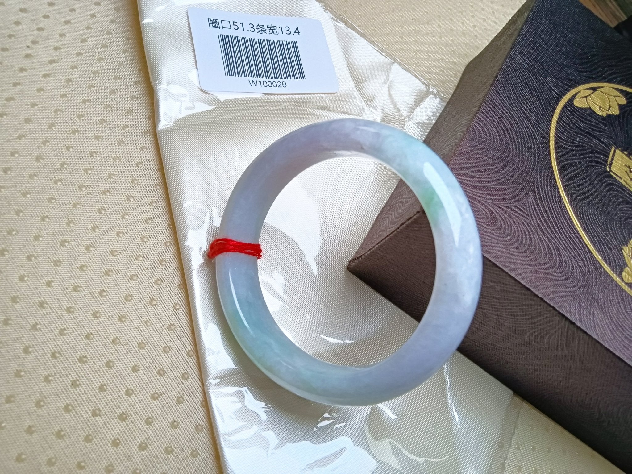 Spring Color Light Green& Lavender Burmess Jadeite Bangle (Size:51 - 52mm) W029 - Jadeite Ding