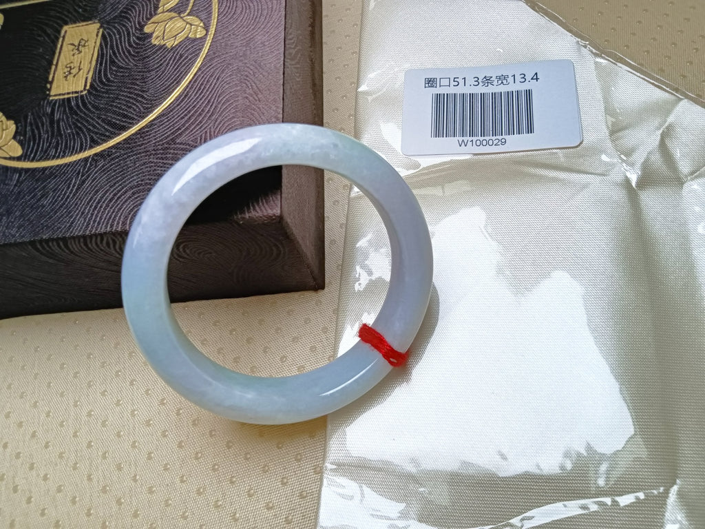 Spring Color Light Green& Lavender Burmess Jadeite Bangle (Size:51 - 52mm) W029 - Jadeite Ding